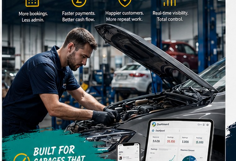 Mechanic working on a vehicle in a garage
